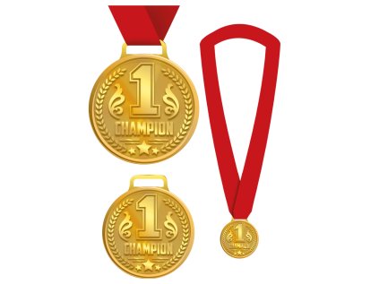 Medaile vítězná CHAMPION s číslem 1