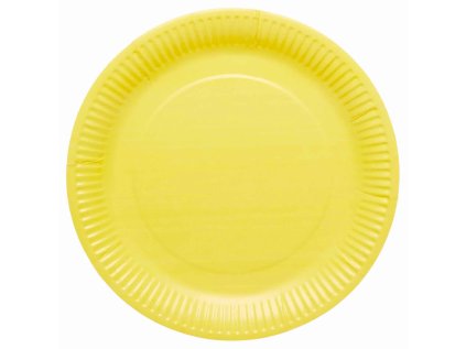 Papírové talířky žluté 23 cm, 8 ks