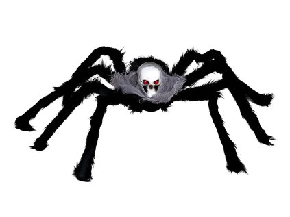 Dekorace Pavouk s lebkou, 70 cm