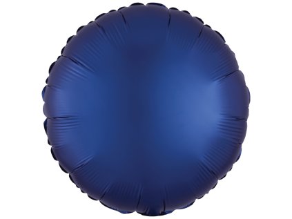 Balonek fóliový kruh modrý temný saténový, 43 cm