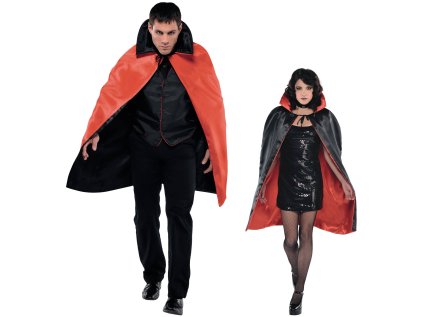 Kostým Čertovský / Upíří plášť oboustranný černo-červený
