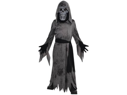 Dětský kostým Duch šedočerný s maskou, vel. 152-164