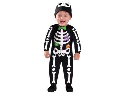 Dětský kostým Kostlivec s čepicí, vel. 98-104