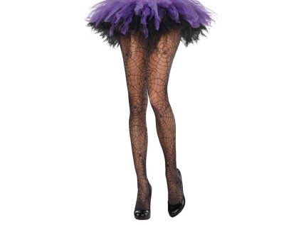 Punčocháče černé se vzorem pavučiny