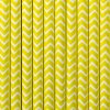 Papírová brčka vlny žluté, 10 ks