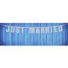 Svatební banner JUST MARRIED stříbrný, 170 cm