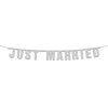 Svatební banner JUST MARRIED stříbrný, 170 cm