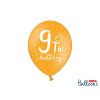 Balonek latex číslo 9 pastelový mix barev 30 cm, 1 ks