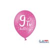 Balonek latex číslo 9 pastelový mix barev 30 cm, 1 ks