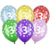 Balonek latex číslo 3 metalický mix barev 30 cm, 1 ks