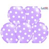 Balonek latex fialový puntíky bílé, 30 cm