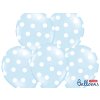 Balonek latex modrý světlý puntíky bílé, 30 cm