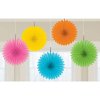 Závěsné dekorace rozety mix barev mini, 5 ks