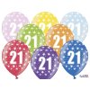 Balonek latex číslo 21 metalický mix barev 30 cm, 1 ks