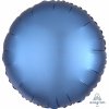 Balonek fóliový kruh modrý azurový saténový, 43 cm
