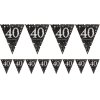 Vlaječky Happy Birthday číslo 40 černo-zlaté, 4 m
