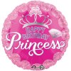 Balonek fóliový Happy Birthday Princess, 43 cm