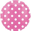 Balonek fóliový kruh s puntíky růžový, 43 cm