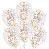 Balonky latex průhledné s barevnými konfetami 28 cm, 6 ks