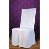 Potah na židli saténový bílý, výška 107 cm