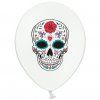 Balonek latex Mexická lebka bílá 30 cm, 1 ks