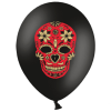 Balonek latex Mexická lebka červená 30 cm, 1 ks