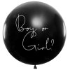 Jumbo balon odhalení Boy or Girl? s modrými konfetami, 1 m