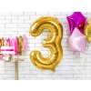 Fóliové číslo 3 zlaté, 86 cm