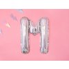 Fóliové písmeno M holografické stříbrné, 35 cm