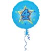 Balonek fóliový číslo 4 modrý, 43 cm