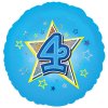 Balonek fóliový číslo 4 modrý, 43 cm