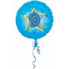 Balonek fóliový číslo 9 modrý, 43 cm
