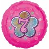 Balonek fóliový číslo 7 růžový, 43 cm