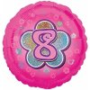 Balonek fóliový číslo 8 růžový, 43 cm