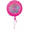 Balonek fóliový číslo 6 růžový, 43 cm