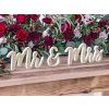 Dřevěný nápis Mr & Mrs zlatý