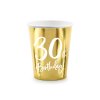 Papírové kelímky číslo 30 zlaté metalické 220 ml, 6 ks