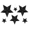 Závěsné dekorace hvězdy černé, 6 ks