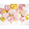 Balonek fóliový srdce růžově zlaté, 45 cm