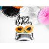 Dortový zápich Happy Birthday papírový černý