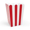 Krabičky na popcorn s červenými pruhy, 6 ks