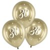 Balonky latex číslo 30 chromově zlaté 30 cm, 6 ks