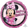 Balonek fóliový Minnie Mouse Happy Birthday růžový, 43 cm