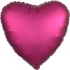 Balonek fóliový srdce červené tmavé saténové, 43 cm