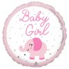 Balonek fóliový Baby Girl slon, 43 cm