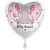 Balonek fóliový Vítej doma se slonem růžový, 43 cm