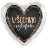 Balonek fóliový Všechno nejlepší srdce, 43 cm