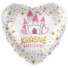 Balonek fóliový Krásné narozeniny s hradem, 43 cm