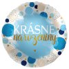 Balonek fóliový Krásné narozeniny modrý, 43 cm