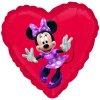 Balonek fóliový Minnie Mouse srdce, 45 cm